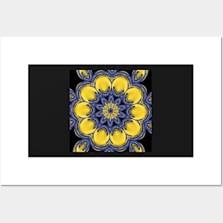 Yellow floral abstract Posters and Art